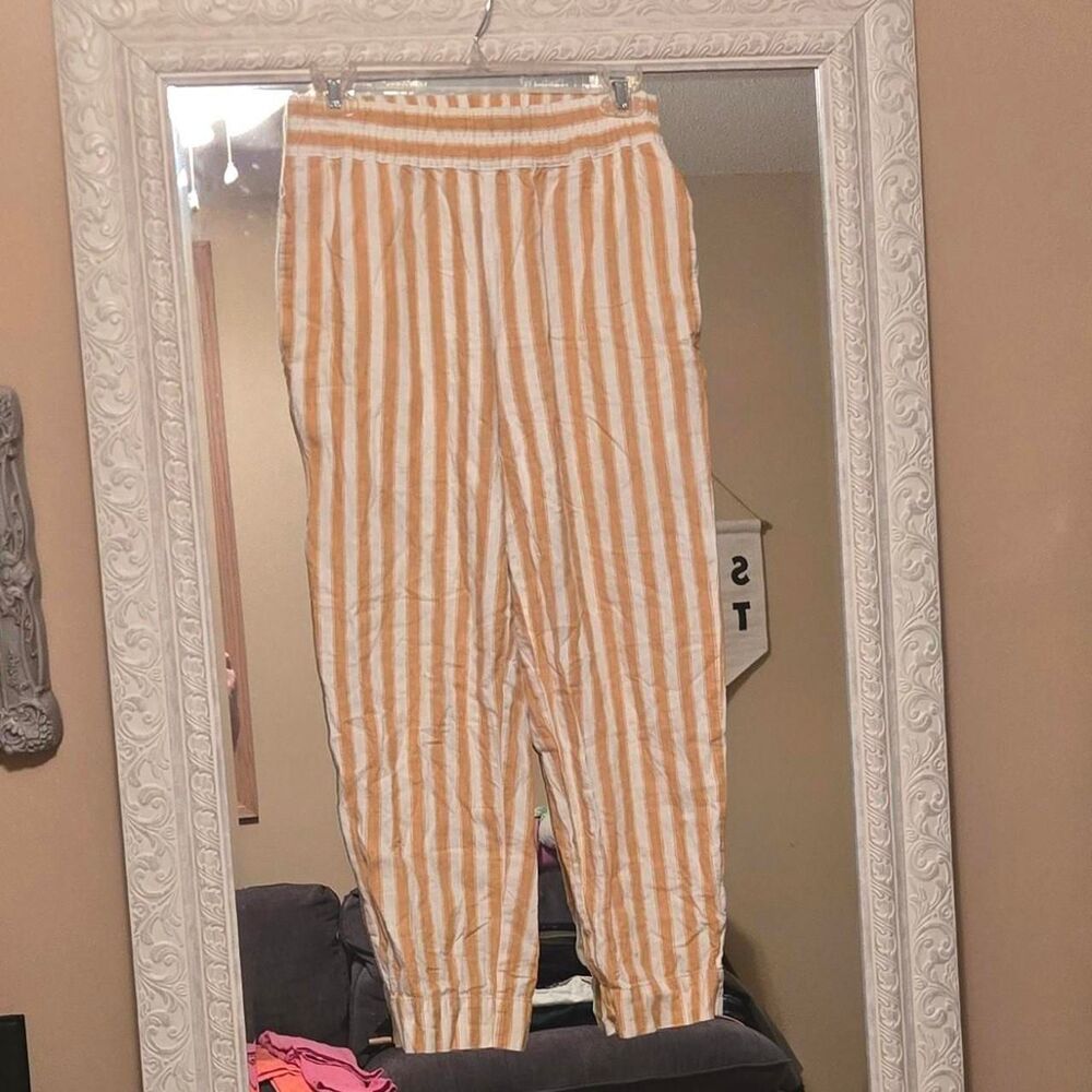 Madewell Women's White and Orange Trousers